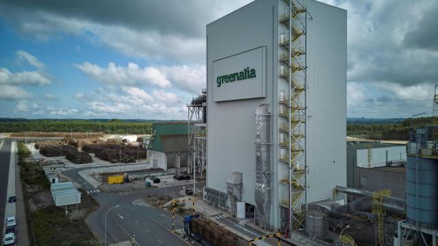 La planta de biomasa de Greenalia en Teixeiro, en el municipio coruñés de Curtis.