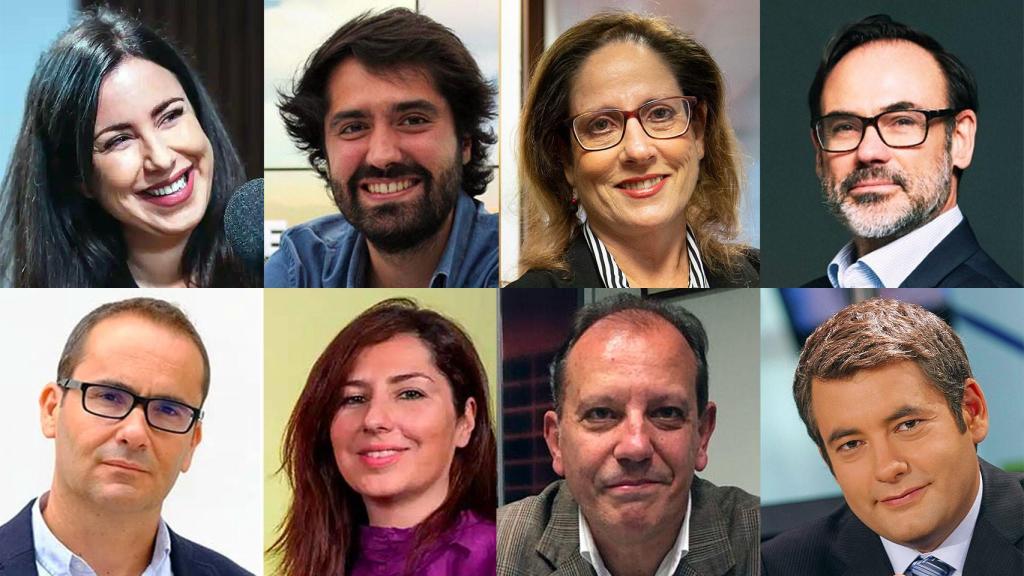 De izquierda a derecha | Arriba: Lorena G. Maldonado, Daniel Ramírez, María Peral y Fernando Garea. Abajo: David Jiménez, Puri Beltrán, Fernando Rueda y Julio Somoano.