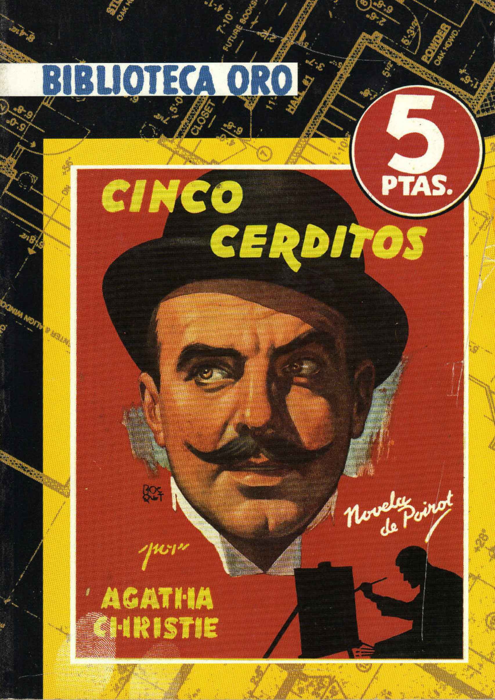 Portada de 'Cinco cerditos' (1942), una de las novelas protagonizadas por Poirot