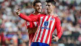 Morata celebra un gol con el Atlético de Madrid