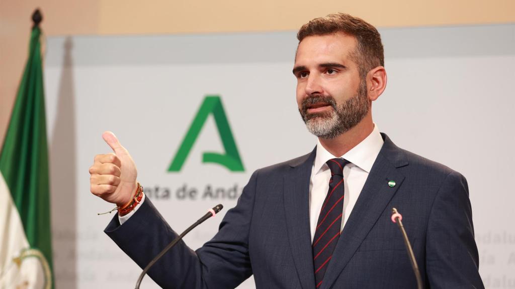 El consejero portavoz del Gobierno andaluz Ramón Fernández-Pacheco en rueda de prensa.