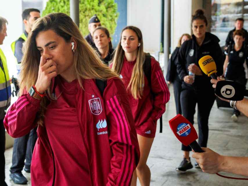 Las jugadoras de la Selección femenina de fútbol en la concentración de Madrid antes de viajar a Valencia.