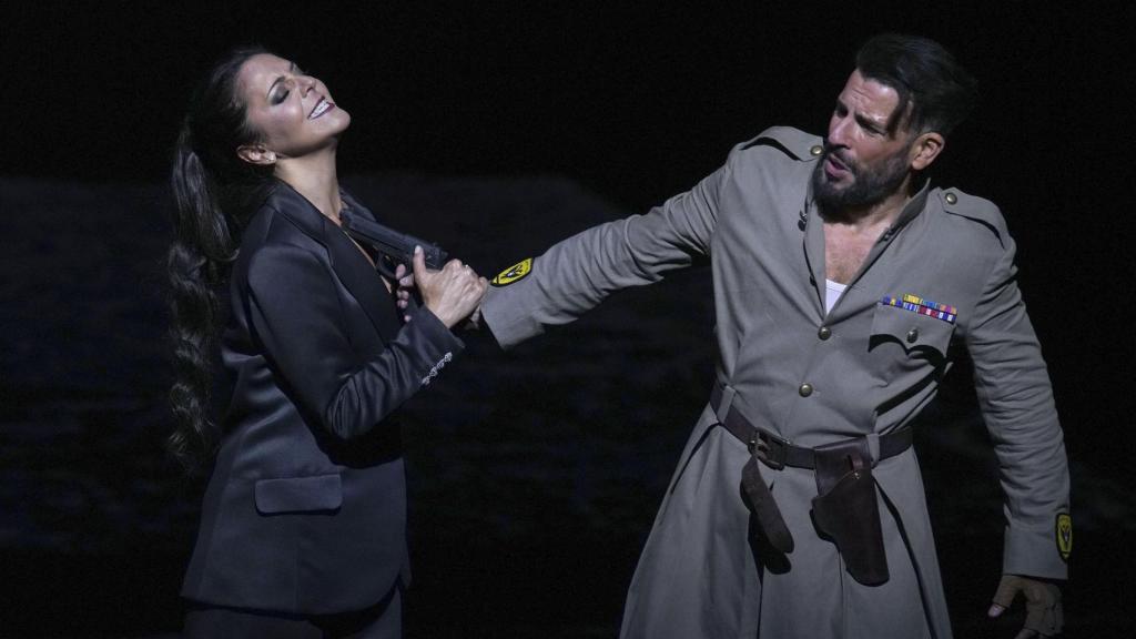 La soprano Maria Agresta (Medea), y el tenor Enea Scala, durante el ensayo de Medea, de Luigi Cherubini.