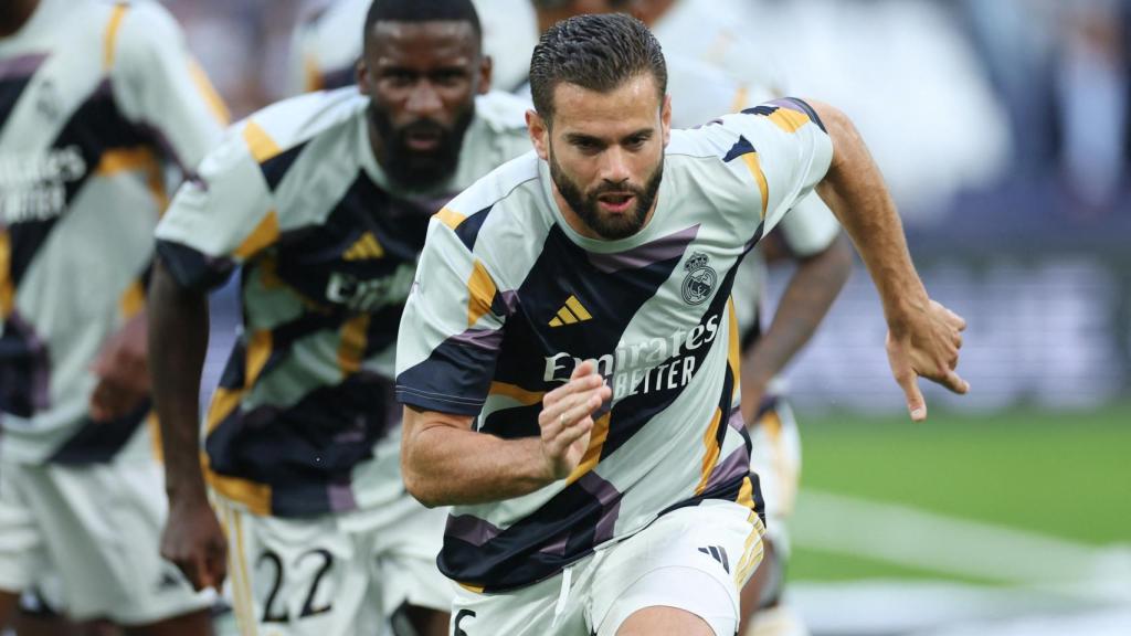 Nacho, durante el calentamiento antes del partido ante el Unión Berlín.