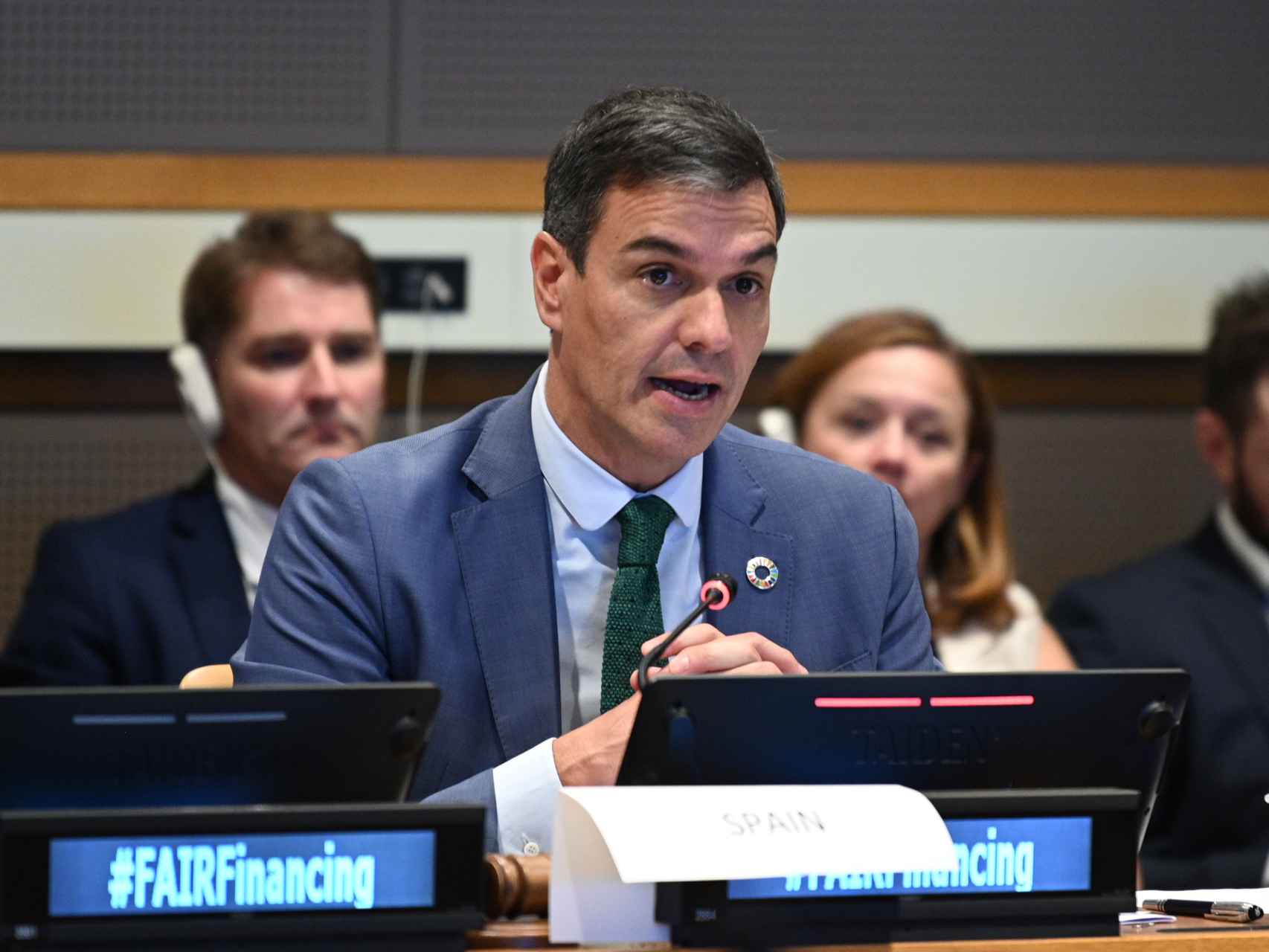 El presidente del Gobierno, Pedro Sánchez, este martes en Nueva York durante una intervención en la ONU.