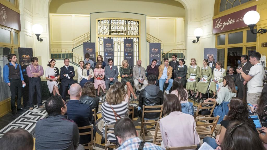 Rueda de prensa de presentación de 'Salón de té La Moderna'.