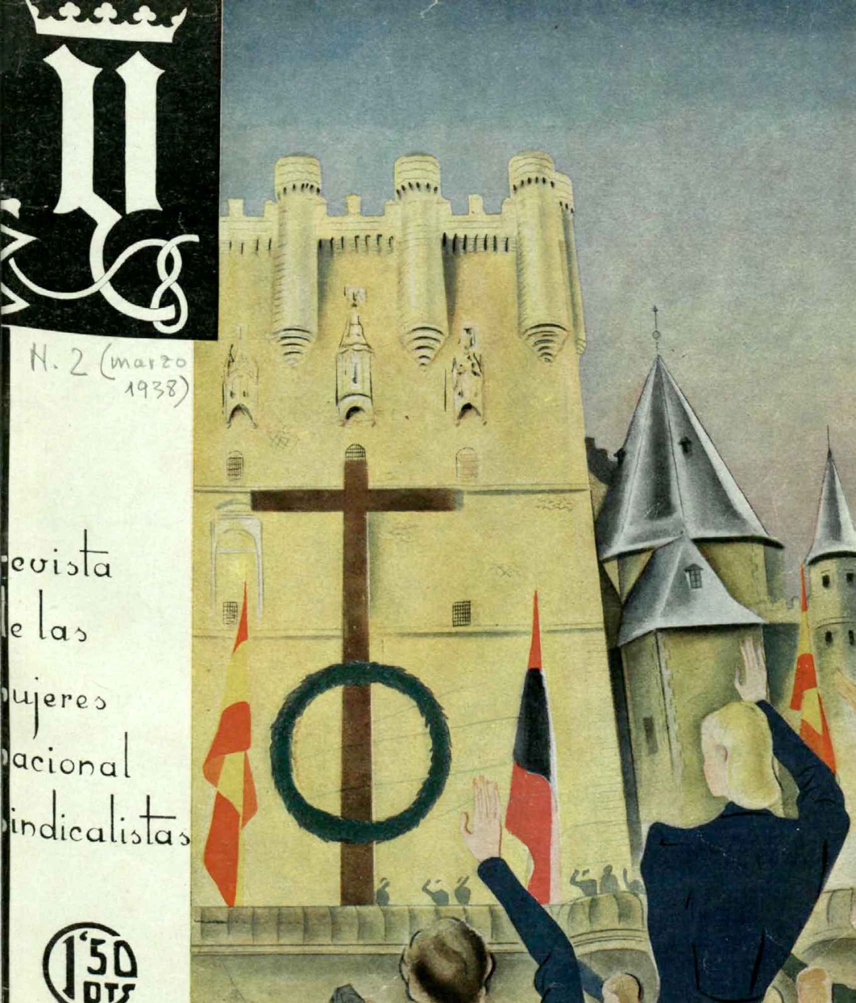 Portada de la revista Y con la visión idealizada de un castillo. Marzo 1938