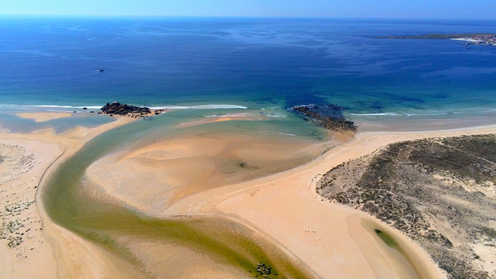 Vista aérea de las Dunas de Corrubedo.