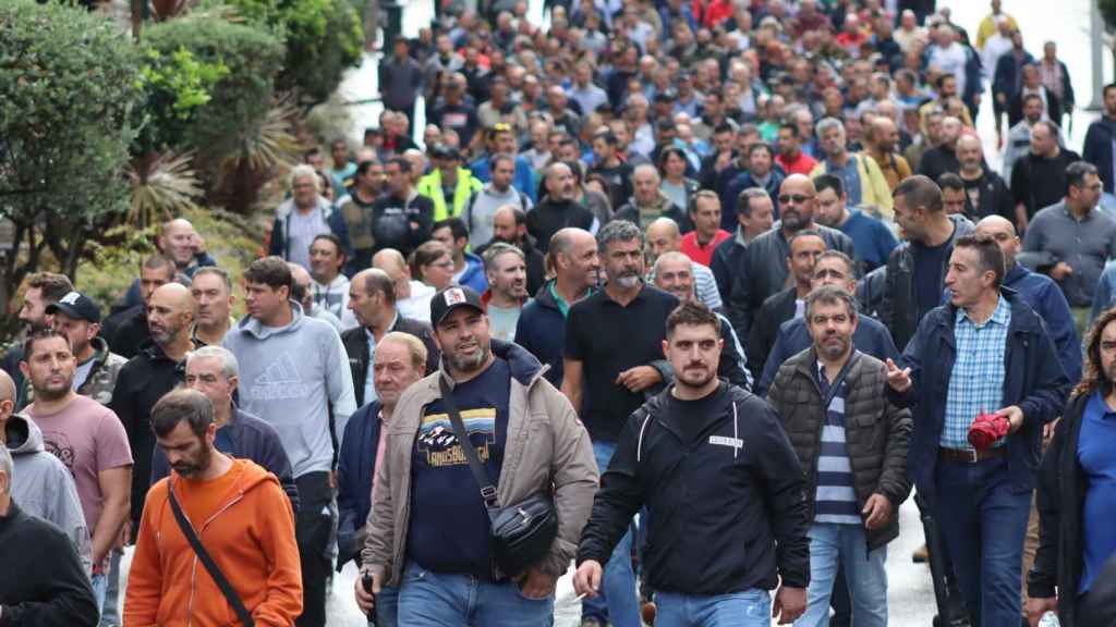 Manifestación en Vigo del sector naval, a 21 de septiembre de 2023.