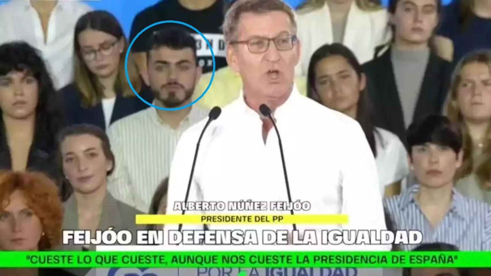 Raúl en un mítin de Feijóo dentro de 'laSexta Noticias'.