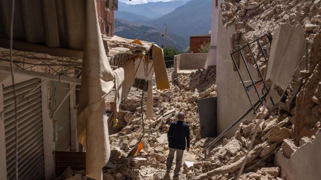 Imagen que difunde ATIM sobre el terremoto de Marruecos para recaudar ayuda humanitaria en España.