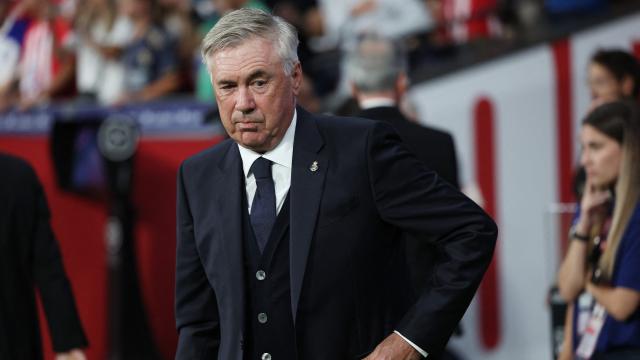 Ancelotti, durante el encuentro ante el Atlético de Madrid