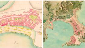 Algunos mapas de A Coruña que se podrán ver en la exposición
