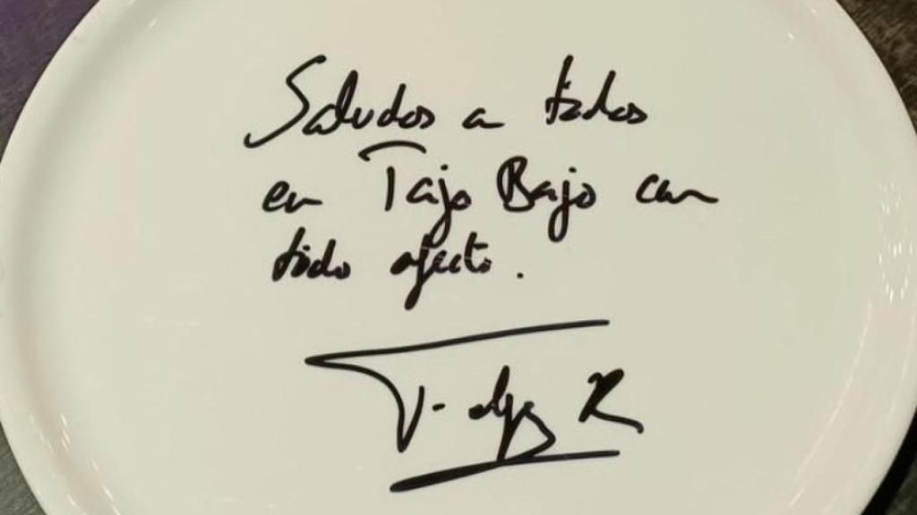 Un plato del restaurante Tajo Bajo firmado por el Rey.