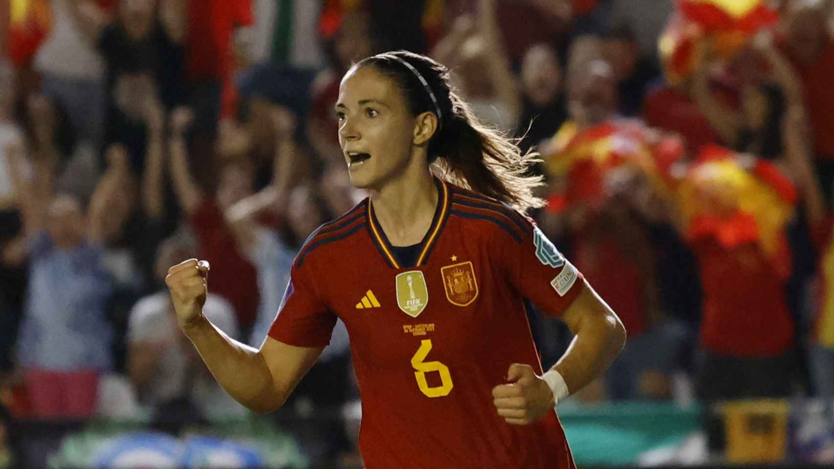 Aitana Bonmatí celebra su gol ante Suiza.