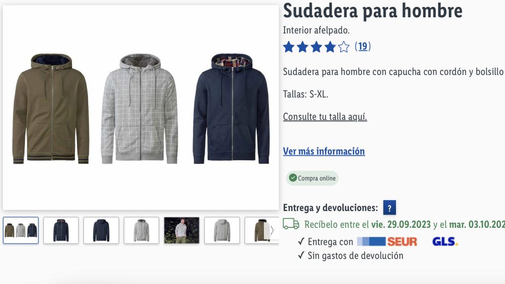 Sudadera para hombre.