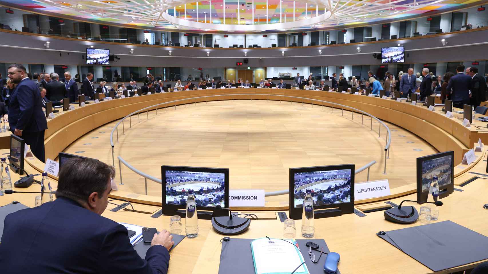 La sala en que se han reunido los ministros del Interior de la UE