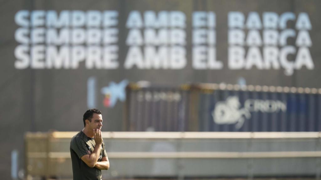 Xavi, durante un entrenamiento.