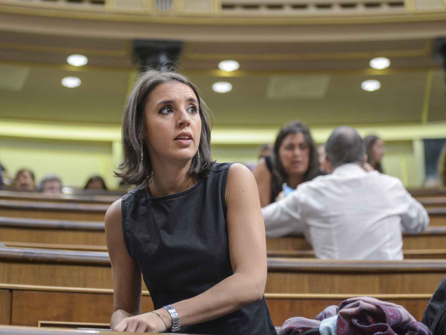 Irene Montero en el Congreso de los Diputados en agosto de 2016.