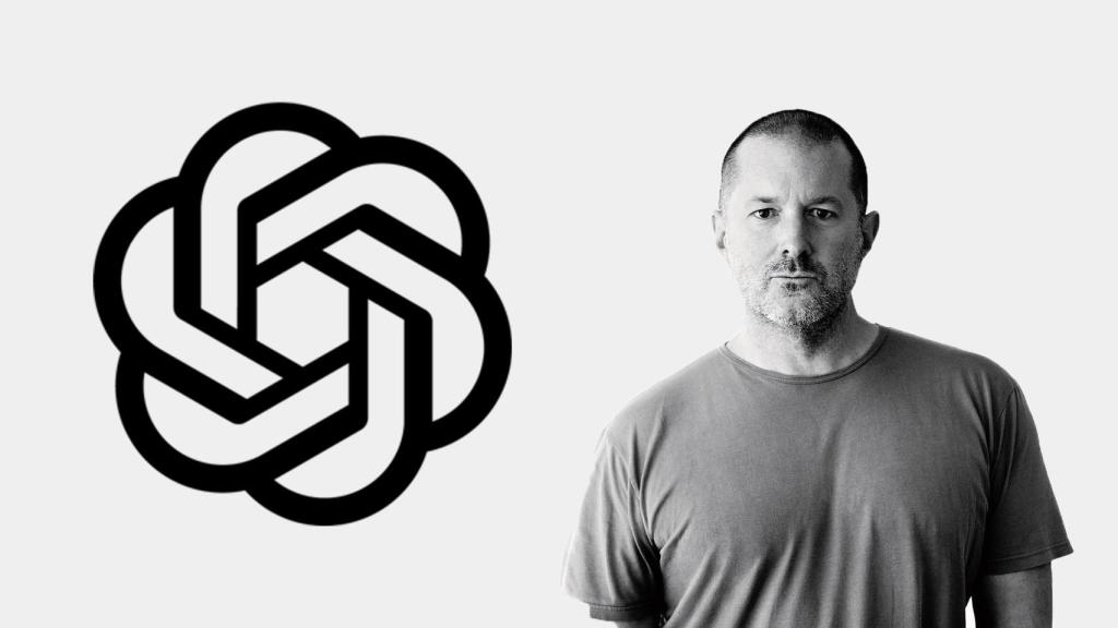 Fotomontaje con Jony Ive y el logo de OpenAI.