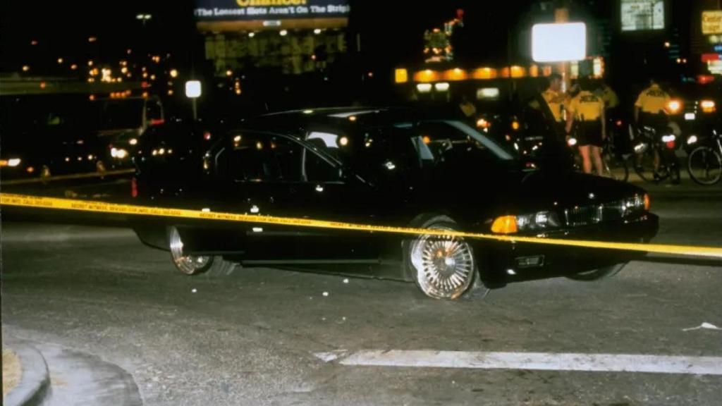 Imagen del coche en el que viajaba Tupac.