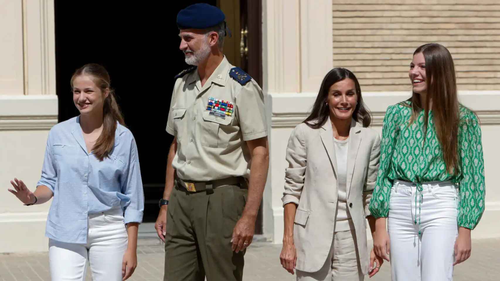 La Familia Real a su llegada a la Academia General Militar de Zaragoza el pasado 17 de agosto.