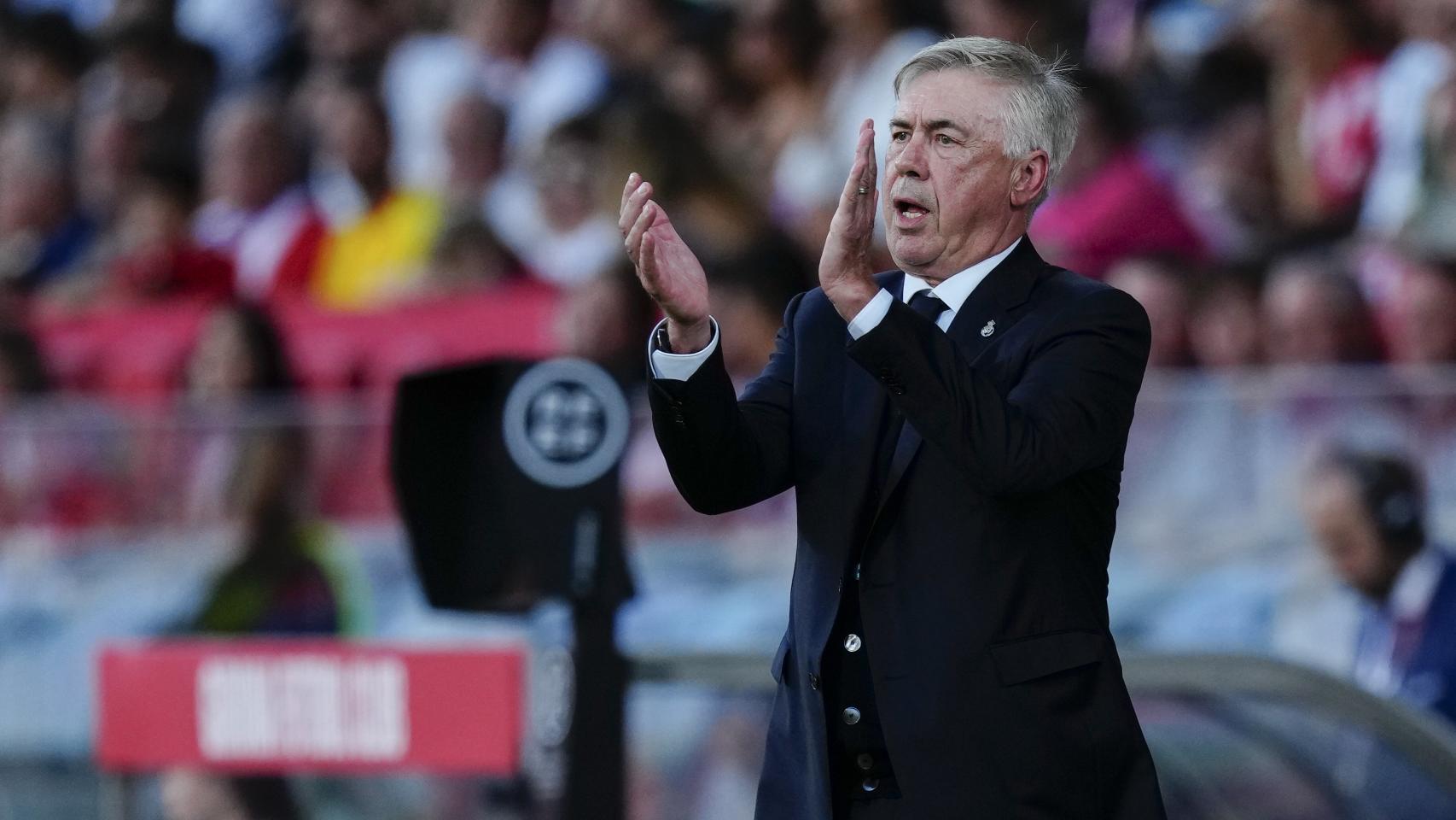 Ancelotti, durante el partido ante el Girona