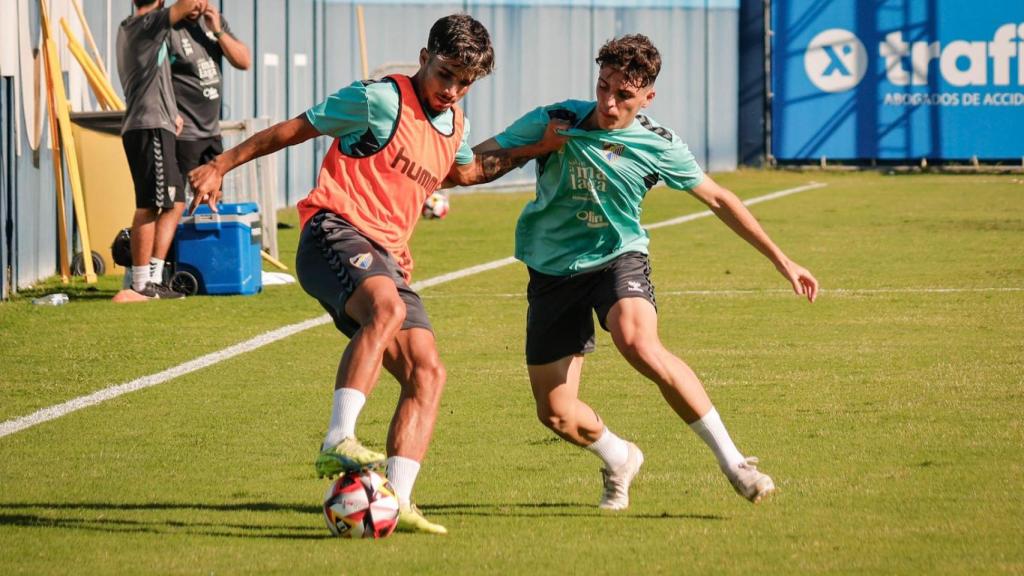 Una imagen de un entrenamiento del Málaga CF.