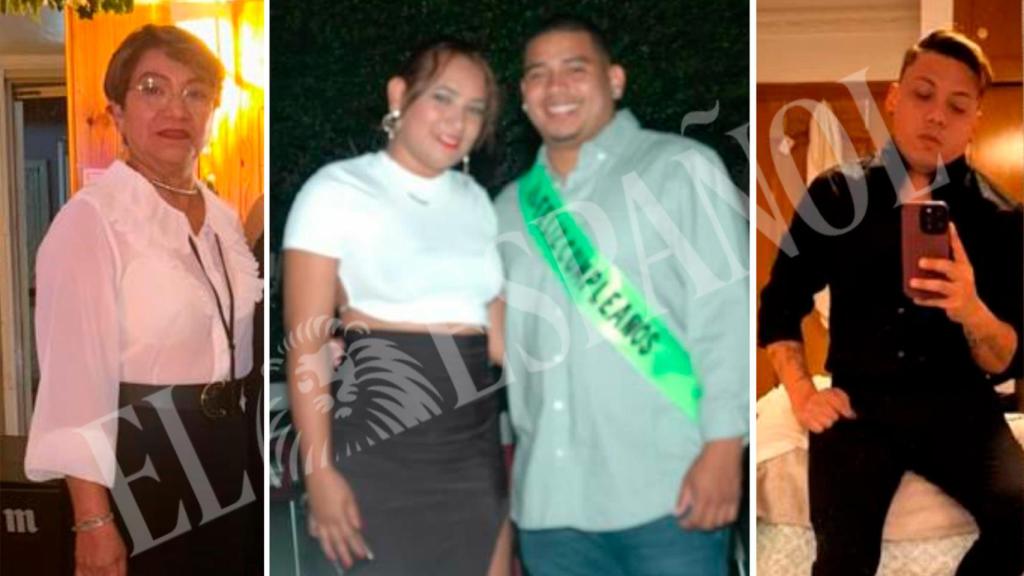 De izquierda a derecha la familia nicaragüense desaparecida en el cumpleaños: la matriarca Marta Hernández, su nuera, Orfilia, su novio, Eric, y su hijo mayor, Sergio.