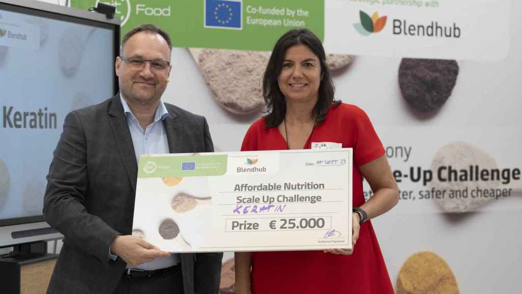 Olga Álvarez en la entrega de los premios de EIT Food y Blendhub.
