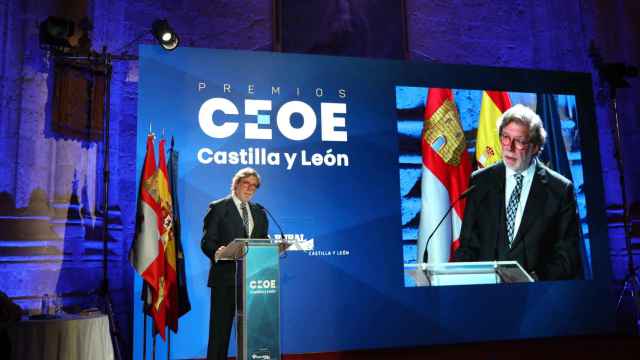 El presidente de CEOE Castilla y León, Santiago Aparicio, en la gala de los Premios de la pasada edición