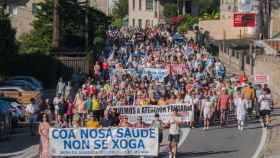 Manifestación para demandar la vuelta del PAC al Centro de Salud de Moaña (Pontevedra).