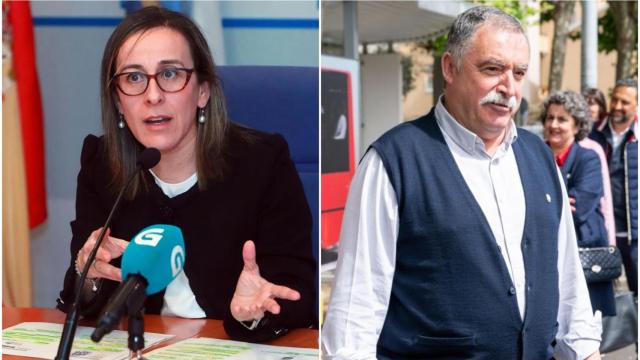 La conselleira Ethel Vázquez y el alcalde de Oleiros Ángel García Seoane
