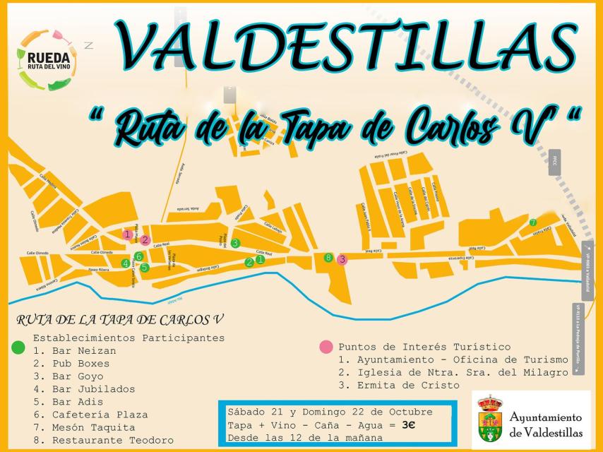 Recorrido de la ruta de la tapa de Carlos V.