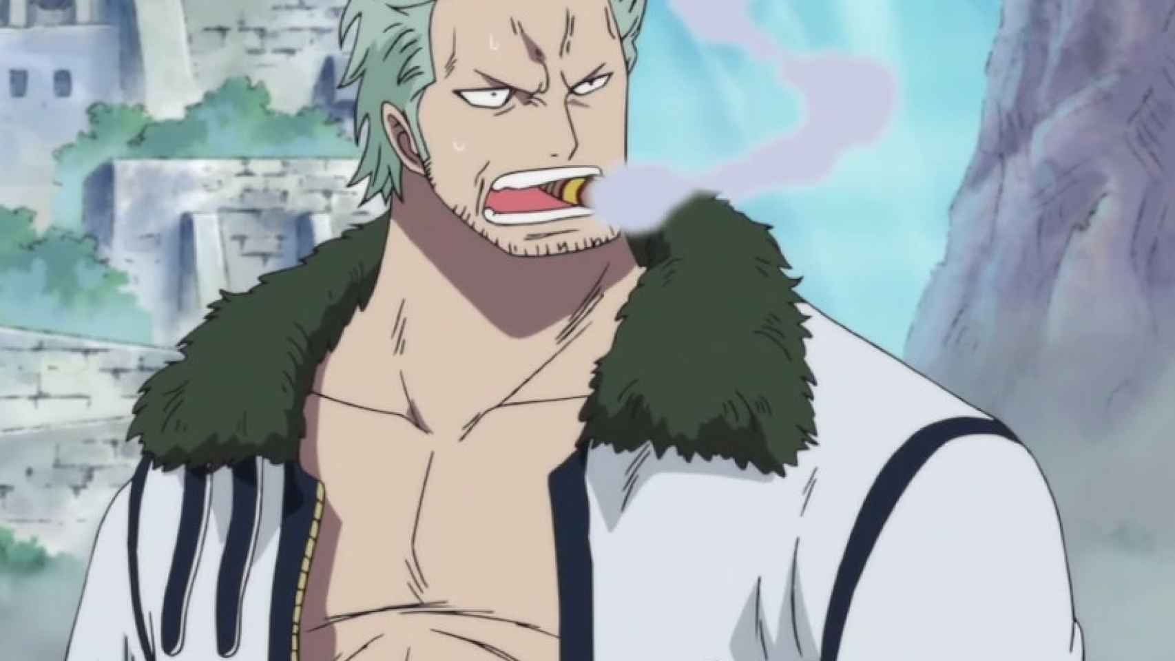 Smoker en el anime 'One Piece'.