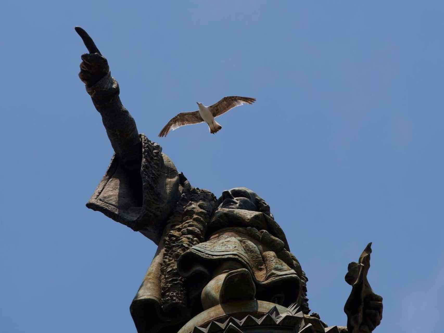 Estatua de Cristóbal Colón en Barcelona.