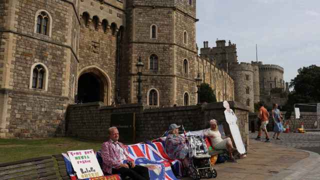 Seguidores de la Reina en el Castillo de Windsor