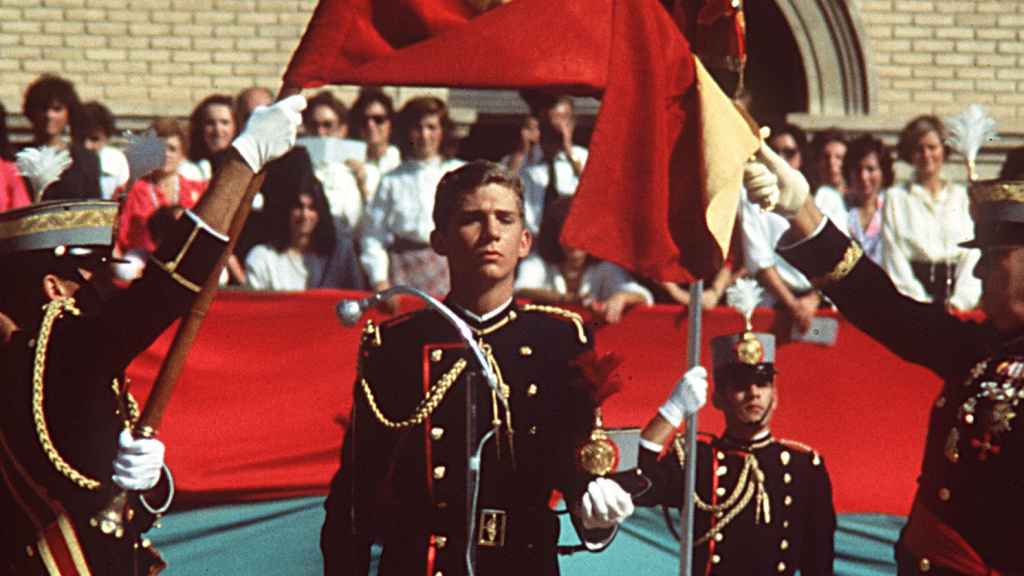 El día que el príncipe Felipe juró bandera en Zaragoza, en 1985.
