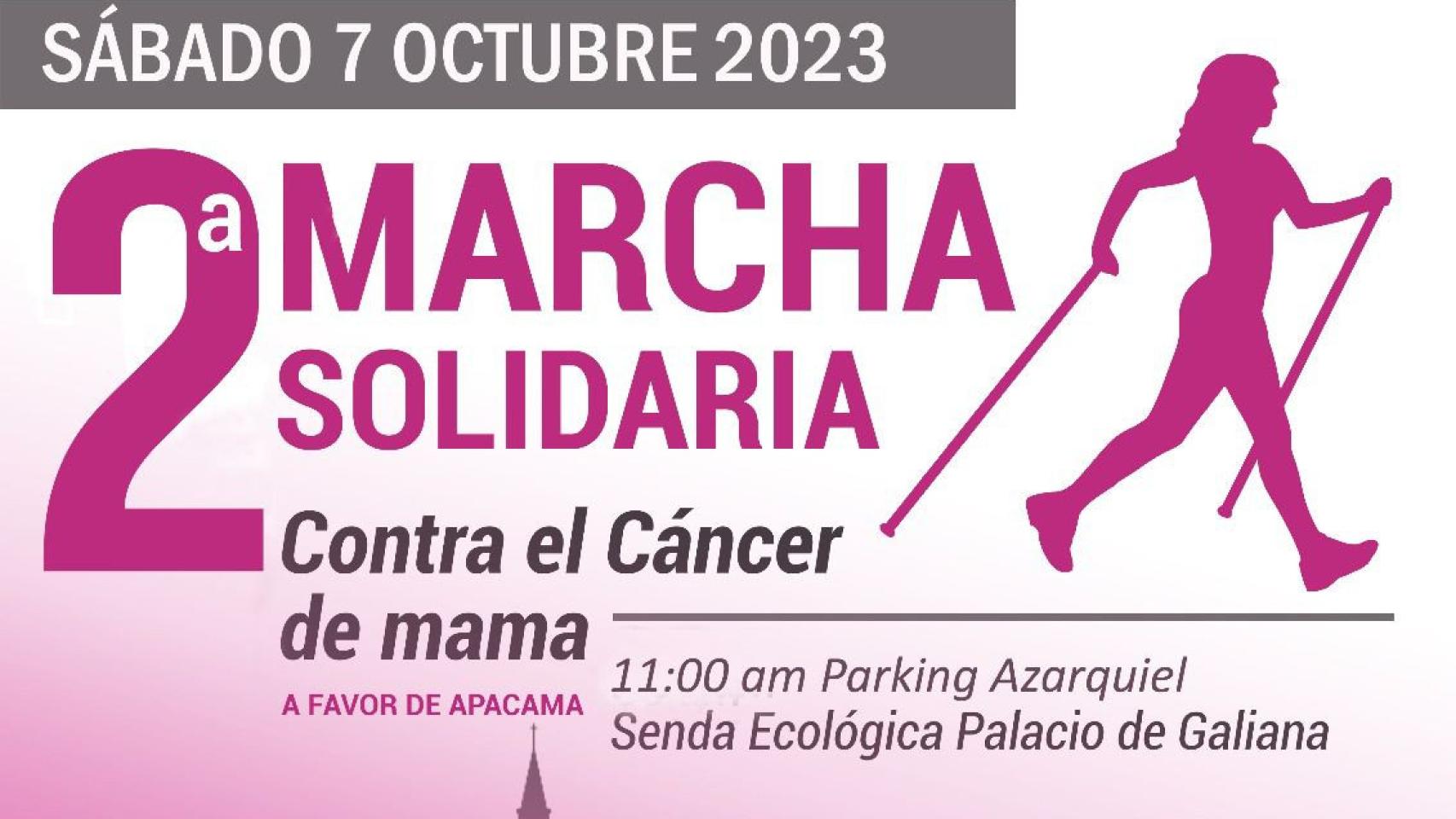 Cartel de la Marcha Nórdica contra el Cáncer de Mama.