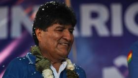El expresidente Evo Morales, este miércoles en el congreso del partido MAS en Lauca Ñ.