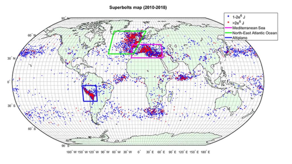 El mapa con los súper rayos marcados.