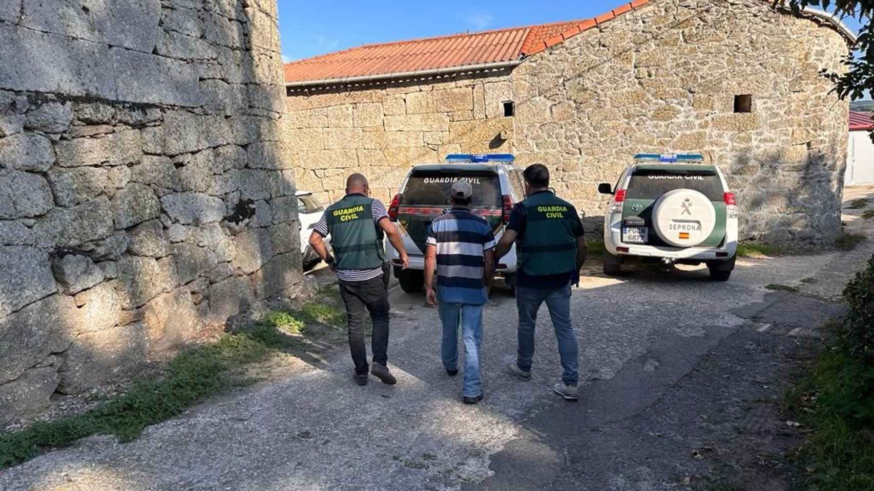 Imagen del detenido acusado de incendios forestales en Ourense.