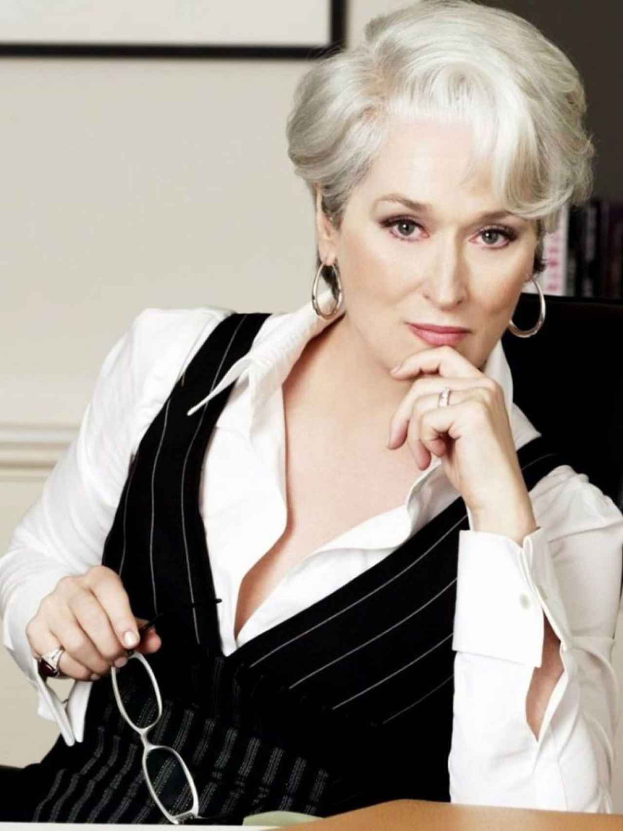 Meryl Streep incarnando el personaje de Miranda Priestly
