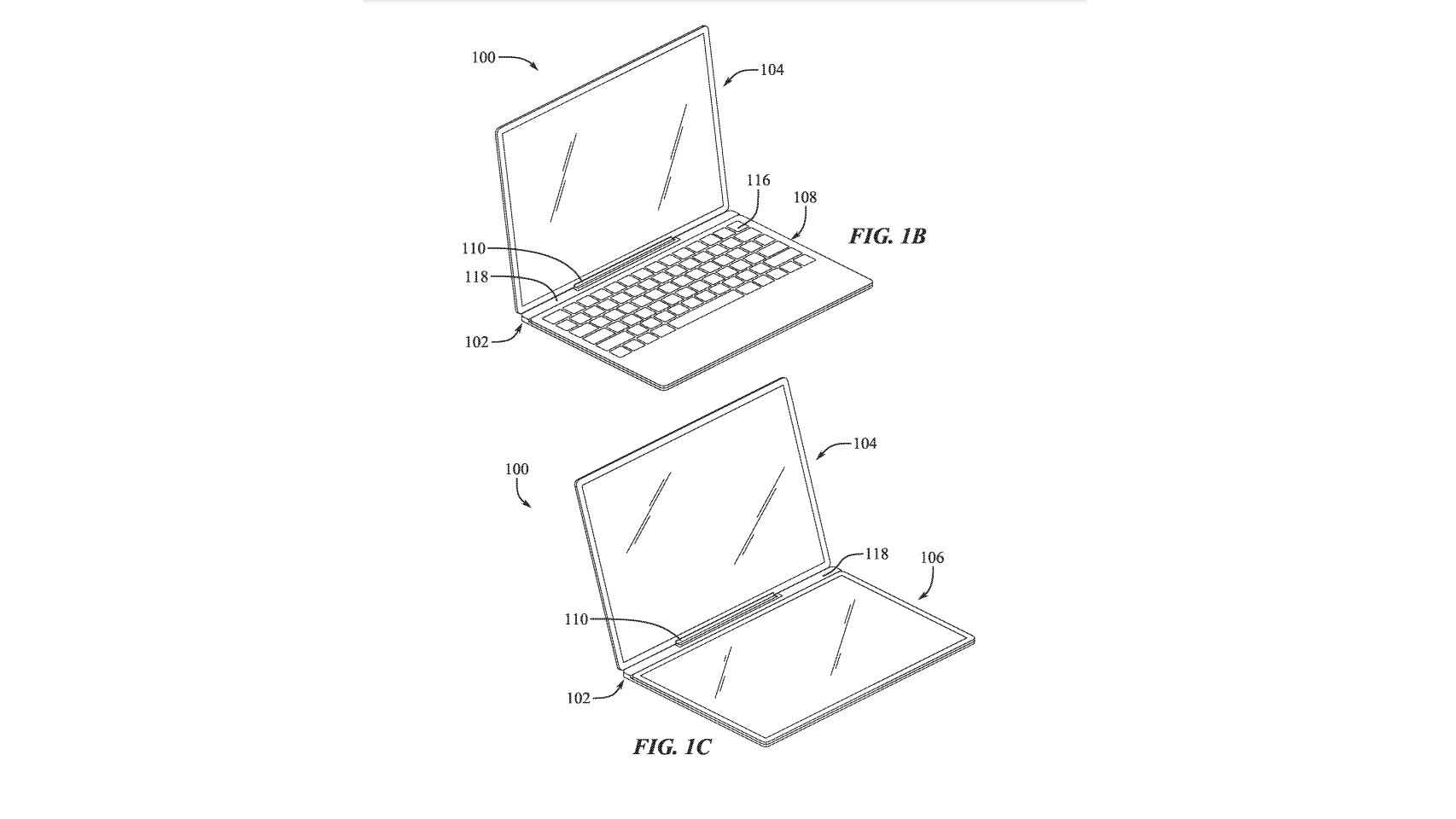 Una de las posibilidades de la patente: dos pantallas unidas.
