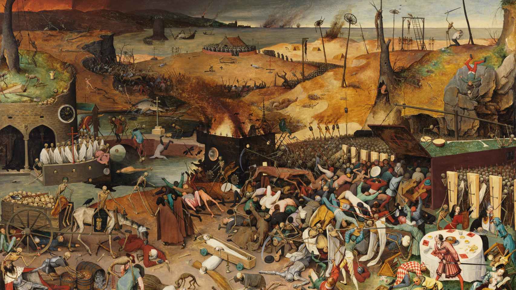 El triunfo de la Muerte, óleo de Pieter Brueghel el Viejo que describe alegóricamente una epidemia de peste.