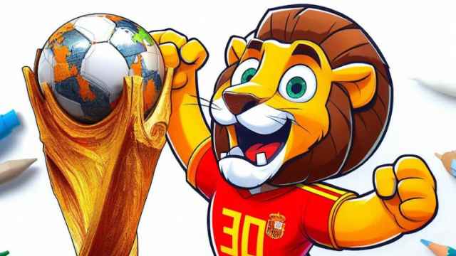 Posible mascota del Mundial de España 2030 con un león