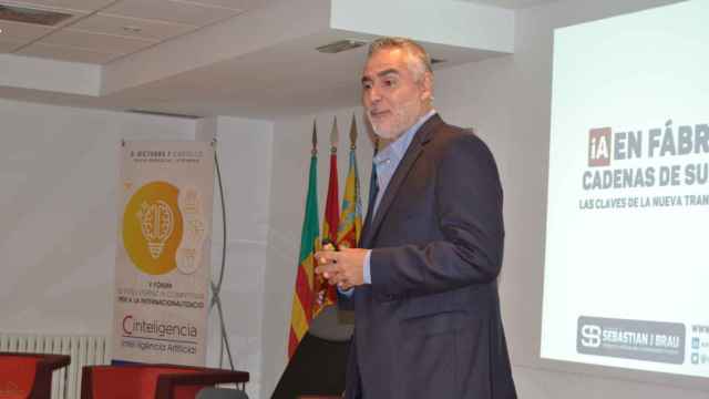 Sebastián Brau, durante su participación en el congreso sobre inteligencia artificial celebrado esta semana en la Cámara de Comercio de Castellón.