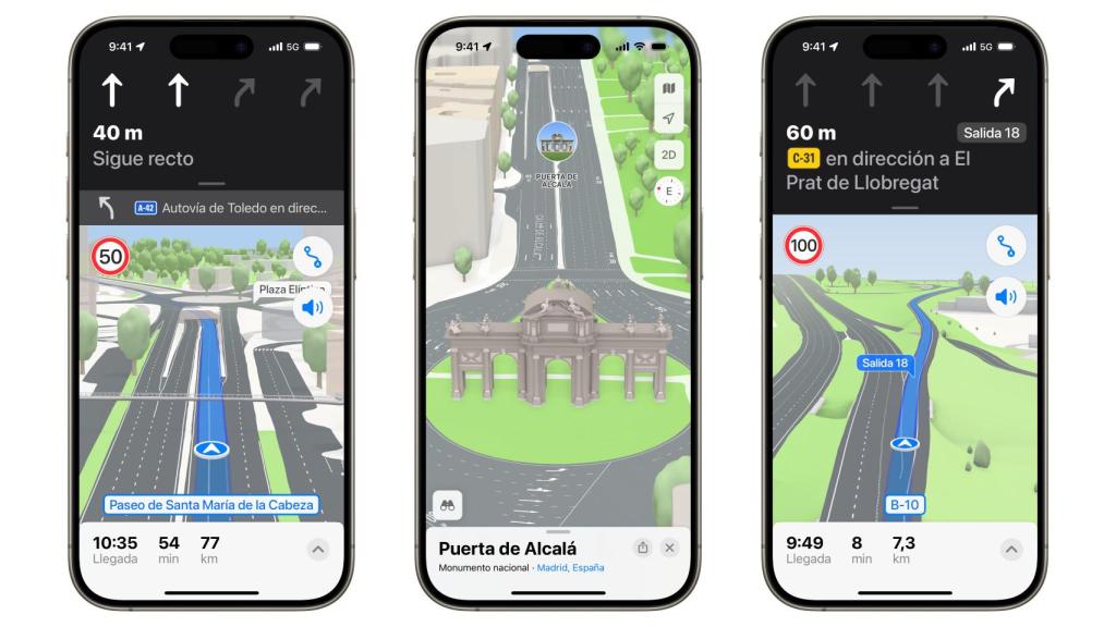 Apple Mapas con vista detallada en la app para iPhone