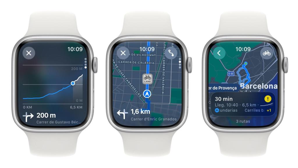 Apple Mapas con trayecto en bicicleta