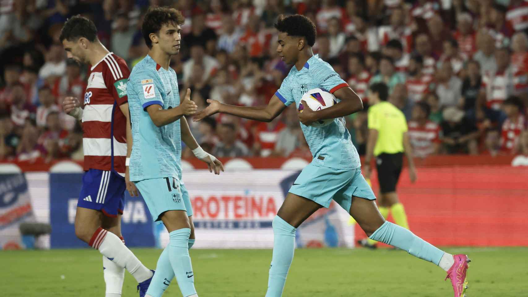 Lamine Yamal tras marcar el 2-1 frente al Granada
